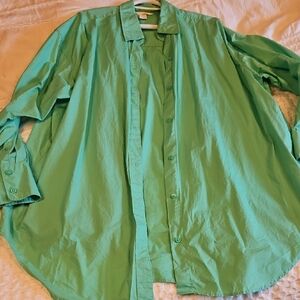 H&M Womens Over Sized Button Up Light Green Shirt Medium